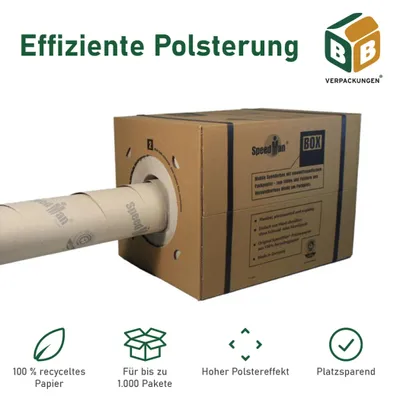 Produktbild von 32 x SpeedMan Box Packpapier Stopfpapier Polster Füllmaterial Spender Schrenzpapier