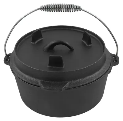 Productafbeelding van Gietijzeren Dutch Oven met Deksel voor Buitenkoken, 31 cm
