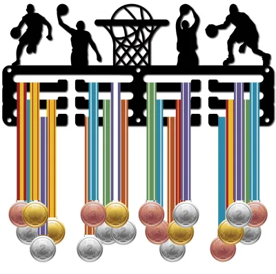 Medaillenhalter Basketball, 3 Reihen, 60 Medaillen, 29x13 cm