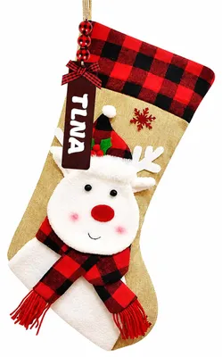 Personalisierbarer Weihnachtsstrumpf XL, Rentier-Design, 47 cm