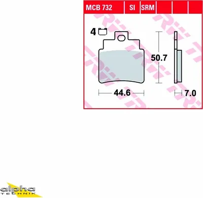 Produktbild von TRW Bremsbelagsatz MCB732SI GTS250 Joymax LM25 Grand Dink 250 S4
