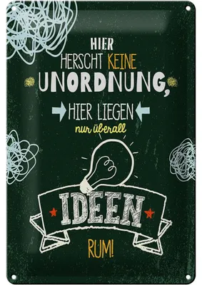 Produktbild von Blechschild Spruch Hier herscht keine Unordnung 20x30cm