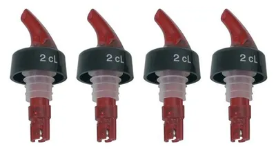Immagine prodotto di Dispenser per liquori 2 cl rosso / nero - 4 pezzi
