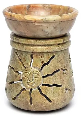 Produktbild von Ölbrenner Sonne und Mond aus Speckstein – 10 x 7,5 cm