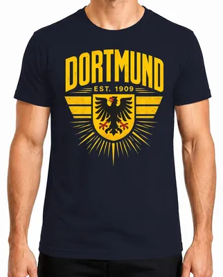 Produktbild von Dortmund Est 1909 Adler Wappen Ruhrpott Statement Sarkasmus Kult Herren T-Shirt, Navy, 3XL