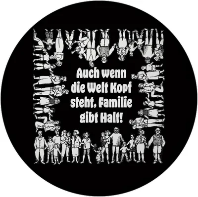 Produktbild von Familie Magnet rund mit Spruch: Familie gibt Halt, trotz allem!
