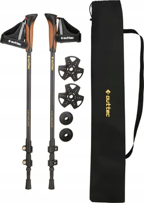 Produktbild von Nordic-Walking-Stöcke Alu 3-Section Outtec 60-135 cm Trekking mit Abnehmfunktion