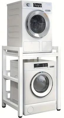Image de Socle réglable pour lave-linge et sèche-linge, avec espace de rangement