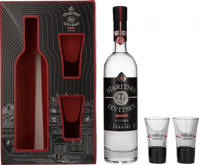 Image de Staritsky & Levitsky RESERVE Vodka 40% Vol. 0,5l en boîte cadeau avec 2 Verres