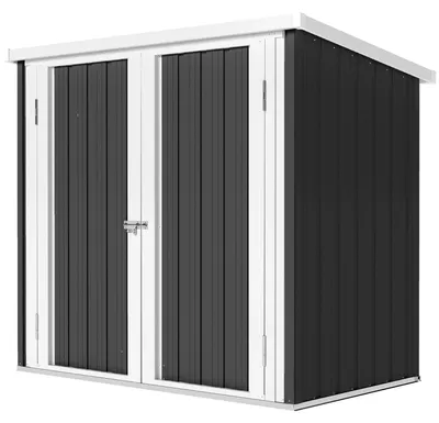 Image de Abri de jardin en métal - Abri pour outils - 147x86x134 cm - 1,26 m² - Acier galvanisé - Étanche - Double porte avec serrure - Facile à assembler - Noir