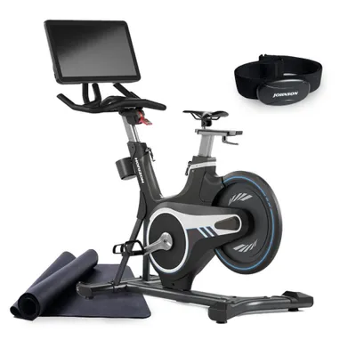 Horizon Fitness @Cycle als Bundle mit passender Unterlegmatte (90×160 cm) + Brustgurt