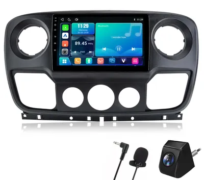 Obrázek produktu pro Autorádio pro vozy Renault Master, Opel Movano B, Nissan NV400, rok výroby 2010-2021, s bezdrátovým CarPlay a Android Auto, DSP procesorem, kamerou pro couvání, mikrofonem a 10palcovým Linuxovým systémem