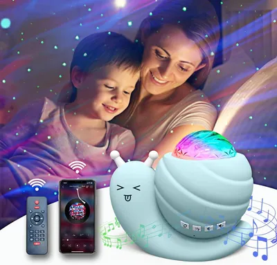 Produktbild von 4-in-1 Sternenprojektions-Nachtlicht mit Aurora und Galaxie, Bluetooth-Fernbedienung, Musik, Farbwechsel-Timer