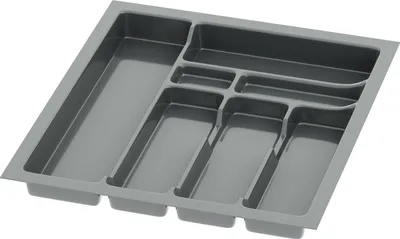 Produktbild von Sossai Besteckeinsatz Divio für Schubladen 50cm | 43 x 49 cm | Anthrazit Besteckkasten Schubladeneinsatz