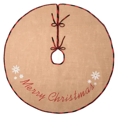 Productafbeelding van Solidchoice - Jute Kerstboomrok van 120 cm voor Kerstdecoratie