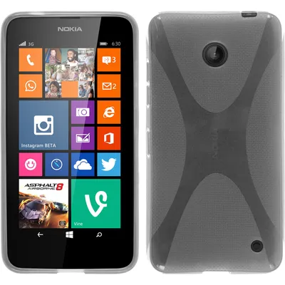 Produktbild von PhoneNatic Case kompatibel mit  Nokia Lumia 630 - clear Silikon Hülle X-Style + 2 Schutzfolien