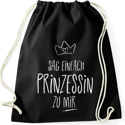 Produktbild von Turnbeutel Sag einfach Prinzessin zu mir Baumwoll Beutel Tasche Spruch Moonworks unisize