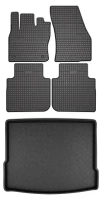Zdjęcie produktu dla Dywaniki gumowe + mata bagażnika do Volkswagen Tiguan II 2015- (górny poziom podłogi) – czarne, dopasowane – Wielganizator SolidPRO