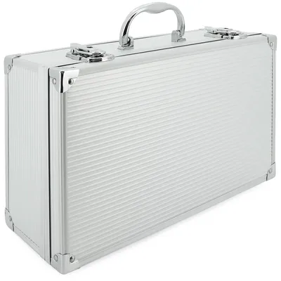 Zdjęcie produktu dla Aluminiowa walizka, srebrna, pusta (dł. x szer. x wys.) 353 x 202 x 125 mm