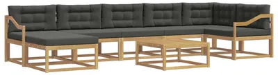 Produktbild von vidaXL Outdoor-Sofagarnitur 8 stk. Weiß und Anthrazit