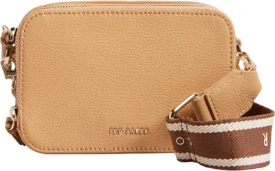 Produktbild von Ted Baker Leder Umhängetasche Schultertasche Stunna Mini Webbing Crossbody Bag Camel hellbraun