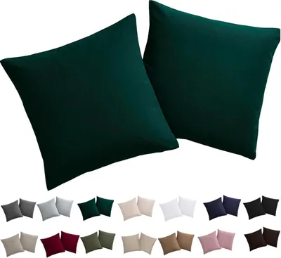 Produktbild von Soifox Kissenbezug 40x40 2er Set Anthrazit Mikrofaser Reißverschluss