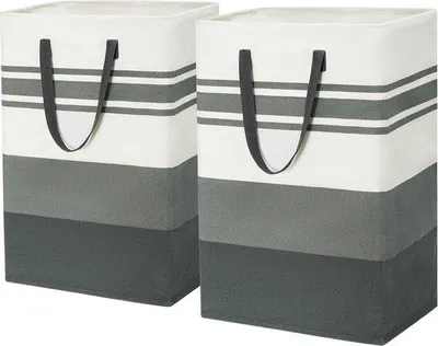 Produktbild von Famanu Wäschekorb faltbar, 2er Set, 75 l, grau