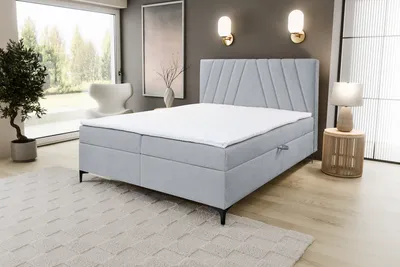 Produktbild von VENASI CAPRI Boxspringbett 180x200 mit 2 Bettkästen und TOPPER H2/H3 Matratze BEIGE CASTEL 85