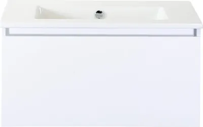 Produktbild von Sanox Badmöbel-Set Frozen BxHxT 81 x 42 x 46 cm Frontfarbe weiß mit Waschtisch Keramik weiß 75734601