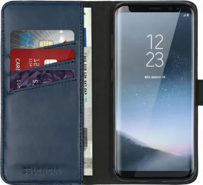 Produktbild von Selencia Echtleder Klapphülle Samsung Galaxy S8 - Blau