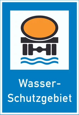 Produktbild von Wasserschutzgebiet Schild A6 Rückseite selbstklebend
