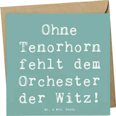 Produktbild von Mr. & Mrs. Panda Grußkarte Spruch Tenorhorn Witz - Meeresbrise - Geschenk, Musik, Instrument, Klappkarte, Musiker, anlasskarte, doppelkarte, Glückwunschkarte, Orchester