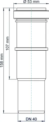 Immagine prodotto di Poloplast POLO-KAL NG, manicotto lungo, DN 40, 1 pz.