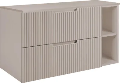 Produktbild von RODAN | Badschrank - Beige - 80 cm - 2 Softclose Schubladen - Geriffelte Fronten