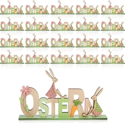 Produktbild von COM-FOUR® 21x Deko Aufsteller für Ostern - Schriftzug mit Osterhasen