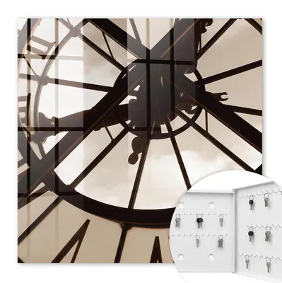 Produktbild von Metall Schlüsselkasten 30 x 30 cm - weißer Schlüsselschrank zur Wandmontage - wandhängende Schlüsselbox mit Tür - rechts öffnend - Schlüsselaufbewahrung für Flur - Büro - Arbeitszimmer - Werkstatt - Garage - Industrielle Eleganz