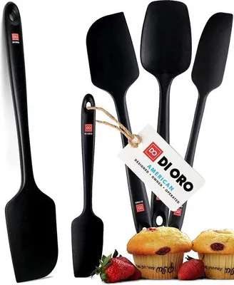Immagine prodotto di Set di spatole da cucina in silicone - 5 pezzi - Set di spatole da cucina antiaderenti e resistenti al calore per cucinare e friggere - Set di spatole professionali in silicone - Il miglior set di spatole da cucina per cucinare