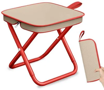 Image de Banc de camping pliable, léger, rouge