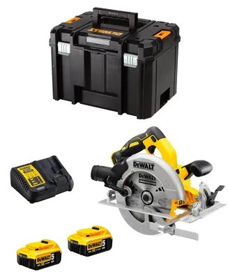 Imagen del producto de Sierra Circular DeWALT DCS570P2T (2 x 5,0 Ah + DCB115 + TSTAK VI)