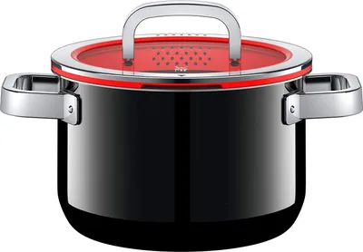 Produktbild von WMF FUSIONTEC 0517305290, 3,7 l, Rund, Schwarz, Rot, Keramik, Gas, Halogen, Induktion, 250 °C, Glas