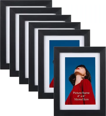 Produktbild von Bilderrahmen Set 10x15 cm 6er-Set Schwarz Wand Tisch Collagen Fotos