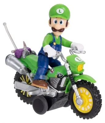 Image de Figurine du film Super Mario Galaxy avec la moto à remonter de Luigi, 6 cm