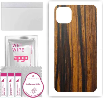 Produktbild von apgo Rückseite Schutzfolie, Skin, kompatibel mit Apple iPhone 11 Pro Max, Hinten Displayschutzfolie aus Vinylfolie, kratzfest, einfache Montage - Tigerwood