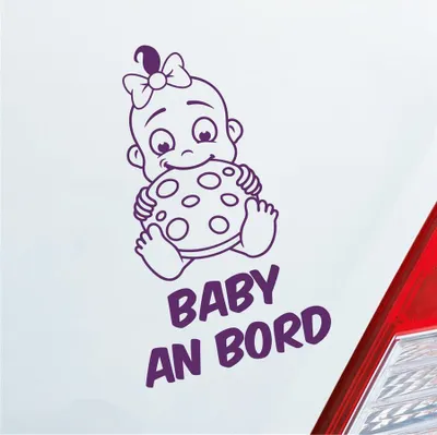 Produktbild von Auto Aufkleber Baby an Bord on Tour Lustig 17x28 cm Lila Sticker Heckscheibenaufkleber