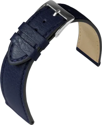 Produktbild von Eulit Country Uhrenarmband Rindleder blau Schnittkante hautfreundlich , Stegbreite:14mm, Schließe:Silbern