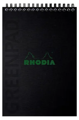 Image de RHODIA Bloc-notes à spirales GREENPAD DIN A5+ quadrillé noir 80 feuilles