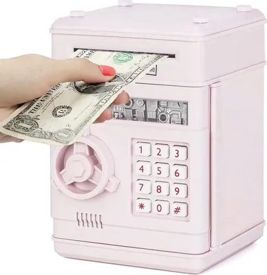 Produktbild von Elektrische Geldkasten - Lichtblau - Codefähigkeit - Geldsicherung für Euromünzen und Banknoten