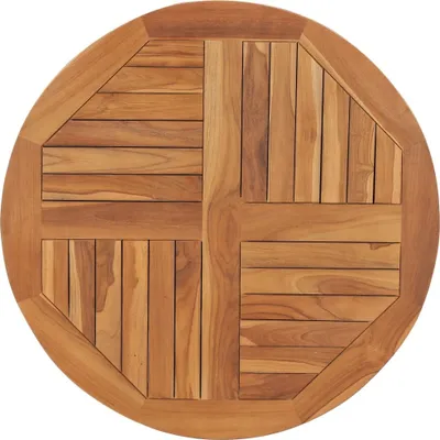 Produktbild von Tischplatte Massivholz Teak Rund 2,5 cm 80 cm