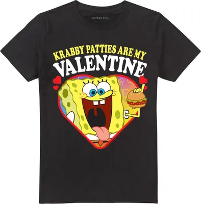 Produktbild von SpongeBob SquarePants - "Krabby Patties Are My Valentine" T-Shirt für Herren/Damen Uni TV26840 (M) (Schwarz)