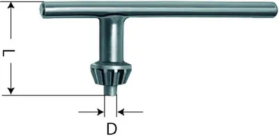 Produktbild von Röhm Bohrfutterschlüssel Größe S2A T, mit DIN-Verzahnung 6349 für Zahnkranz-Bohrfutter - 205989